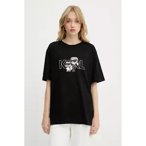 Karl Lagerfeld tricou din bumbac IKON culoarea negru, A3W17084 imagine