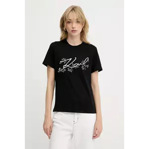 Karl Lagerfeld tricou din bumbac culoarea negru, A3W17018 imagine