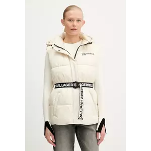Karl Lagerfeld Jeans vestă culoarea bej, de iarna, A3W15025 imagine