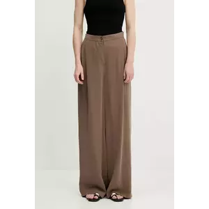 Answear Lab pantaloni culoarea maro, lat, high waist imagine