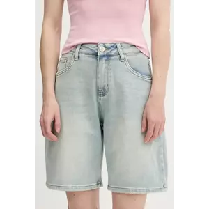 Answear Lab pantaloni scurti jeans neted, high waist imagine