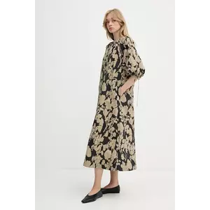 Samsoe Samsoe rochie din bumbac SAMATERA culoarea bej, midi, oversize, F25200064 imagine