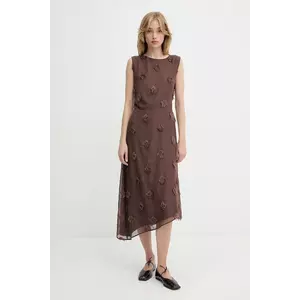 Samsoe Samsoe rochie SAPORTOFINO culoarea maro, maxi, evazați, F25200057 imagine