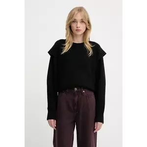 IRO pulover de lână culoarea negru, călduros, WF12AHANU imagine