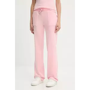 Juicy Couture pantaloni de trening DEL RAY POCKETED PANT culoarea roz, uni, JCAP180 imagine