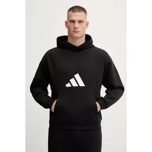 adidas bluză Future Icons culoarea negru, cu glugă, cu imprimeu, JI8769 imagine