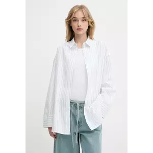 Samsoe Samsoe cămașă din bumbac SAMARIKA culoarea alb, cu guler clasic, relaxed, F25200084 imagine