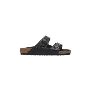 Birkenstock șlapi de piele Arizona Woven Emboss culoarea negru, 1029133 imagine