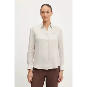 MC2 Saint Barth cămașă de in culoarea bej, cu guler clasic, relaxed, MDH001 imagine