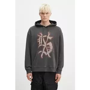 KSUBI hanorac de bumbac Dug Out Biggie Hoodie barbati, culoarea gri, cu glugă, cu imprimeu, MFA24FL017 imagine