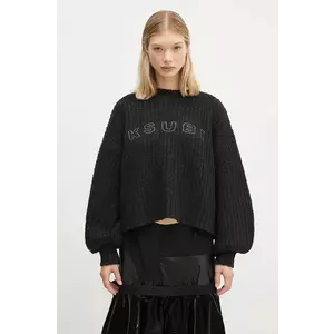 KSUBI pulover de lână Bookie Knit femei, culoarea negru, călduros, WFA24KW003 imagine