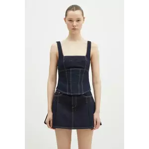 KSUBI bluză subțire din denim Hera Bustier Zenith Pop femei, culoarea bleumarin, uni, WPS25FT005 imagine