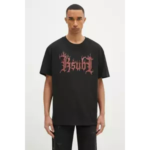 KSUBI tricou din bumbac Fuego Biggie bărbați, culoarea negru, cu imprimeu, MPS25TE043 imagine