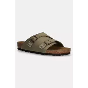 Birkenstock papuci Zürich bărbați, culoarea verde, 1028755 imagine