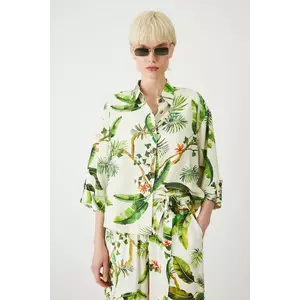 Medicine camasa culoarea bej, cu guler clasic, relaxed imagine