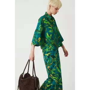 Medicine camasa culoarea verde, cu guler clasic, relaxed imagine