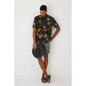 Medicine camasa culoarea negru, cu guler clasic, regular imagine