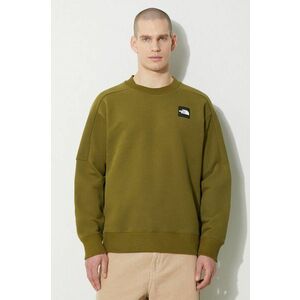 The North Face hanorac de bumbac U The 489 Crew bărbați, culoarea verde, cu imprimeu, NF0A87D8PIB1 imagine