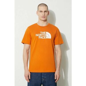 The North Face tricou din bumbac M S/S Easy Tee bărbați, culoarea portocaliu, cu imprimeu, NF0A87N5PCO1 imagine