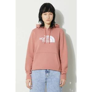 The North Face hanorac de bumbac W Drew Peak Pullover Hoodie femei, culoarea roz, cu glugă, NF0A55ECNXQ1 imagine