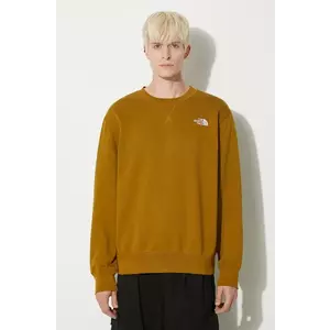 The North Face bluza Essential Relaxed Crew barbati, culoarea verde, neted, NF0A89ET1OB1 imagine