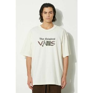 Vans tricou din bumbac Premium Classics LX Vans Clash barbati, culoarea bej, cu imprimeu, VN000HQ73KS1 imagine