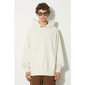 Vans hanorac de bumbac Premium Classics LX Hoodie Fleece barbati, culoarea bej, cu glugă, neted, VN000GZ189F1 imagine