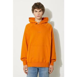 Vans hanorac de bumbac Premium Classics LX Hoodie Fleece barbati, culoarea portocaliu, cu glugă, neted, VN000GZ152K1 imagine