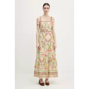 Pedro del Hierro rochie din bumbac culoarea bej, maxi, drept imagine