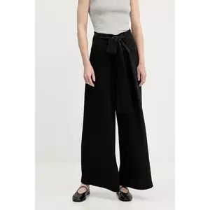 Answear Lab pantaloni culoarea negru, lat, high waist imagine
