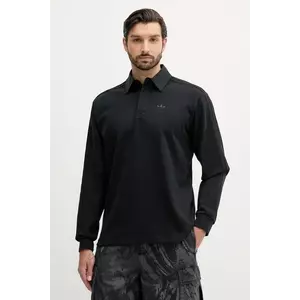 adidas Originals longsleeve din bumbac Rugby Polo culoarea negru, neted, JY1401 imagine