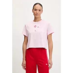 adidas tricou din bumbac W MINI culoarea roz, JV6088 imagine