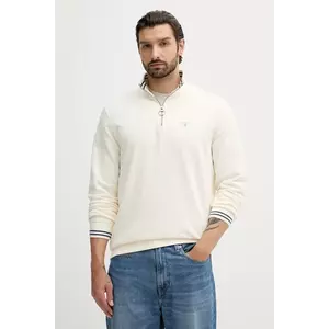 Barbour hanorac de bumbac ROSFORD culoarea bej, neted, MOL0701 imagine