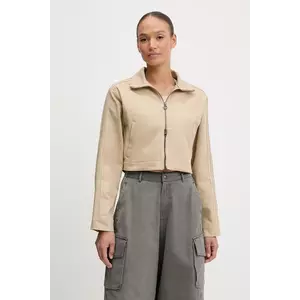 adidas Originals geacă jeans Firebird culoarea bej, de tranziție, JX7600 imagine