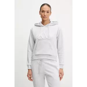 adidas bluză W CO RUFF HD culoarea gri, cu glugă, melanj, JX1326 imagine
