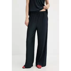 Samsoe Samsoe pantaloni culoarea verde, lat, high waist imagine