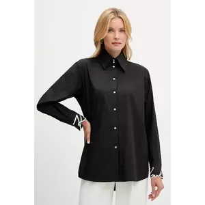 Karl Lagerfeld cămașă din bumbac culoarea negru, cu guler clasic, regular, A3W11023 imagine