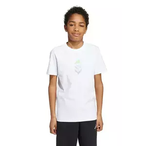 adidas Performance tricou de bumbac pentru copii culoarea alb, cu imprimeu, JM8942 imagine