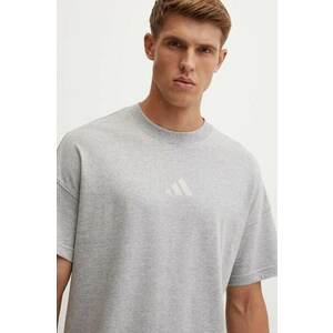 adidas tricou din bumbac All SZN barbati, culoarea gri, melanj, IY4138 imagine