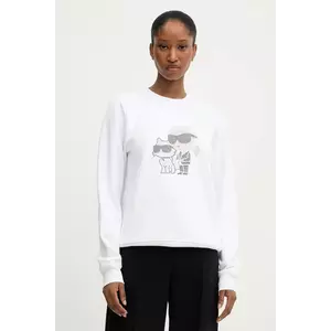 Karl Lagerfeld bluză IKON culoarea alb, cu imprimeu, A3W20069 imagine