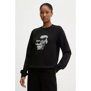 Karl Lagerfeld bluză IKON culoarea negru, cu imprimeu, A3W20069 imagine