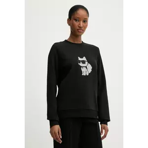 Karl Lagerfeld bluză IKON culoarea negru, cu imprimeu, A3W20066 imagine