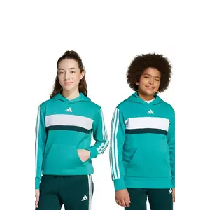 adidas bluză copii culoarea verde, cu glugă, cu imprimeu, JN2244 imagine
