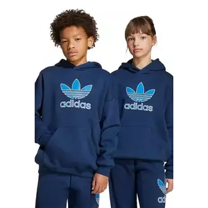 adidas Originals bluză copii culoarea bleumarin, cu glugă, cu imprimeu, JV8651 imagine