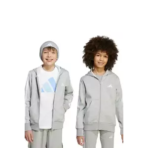 adidas bluză copii culoarea gri, cu glugă, melanj, JY4979 imagine