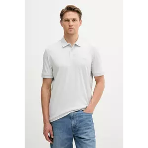 BOSS Orange polo de bumbac culoarea gri, uni, 50520109 imagine