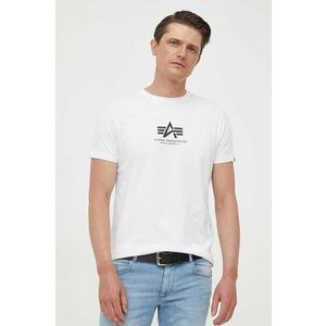 Alpha Industries tricou din bumbac culoarea alb, cu imprimeu 118533.09-White imagine