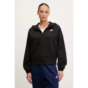 adidas bluză Future Icons culoarea negru, cu glugă, cu imprimeu, JE3989 imagine