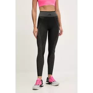 adidas Performance leggins de antrenament WORKOUT ESSENTIALS culoarea negru, cu imprimeu, JE8021 imagine
