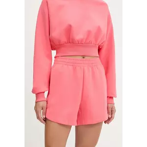 adidas pantaloni scurți All SZN culoarea portocaliu, uni, high waist, KD9767 imagine